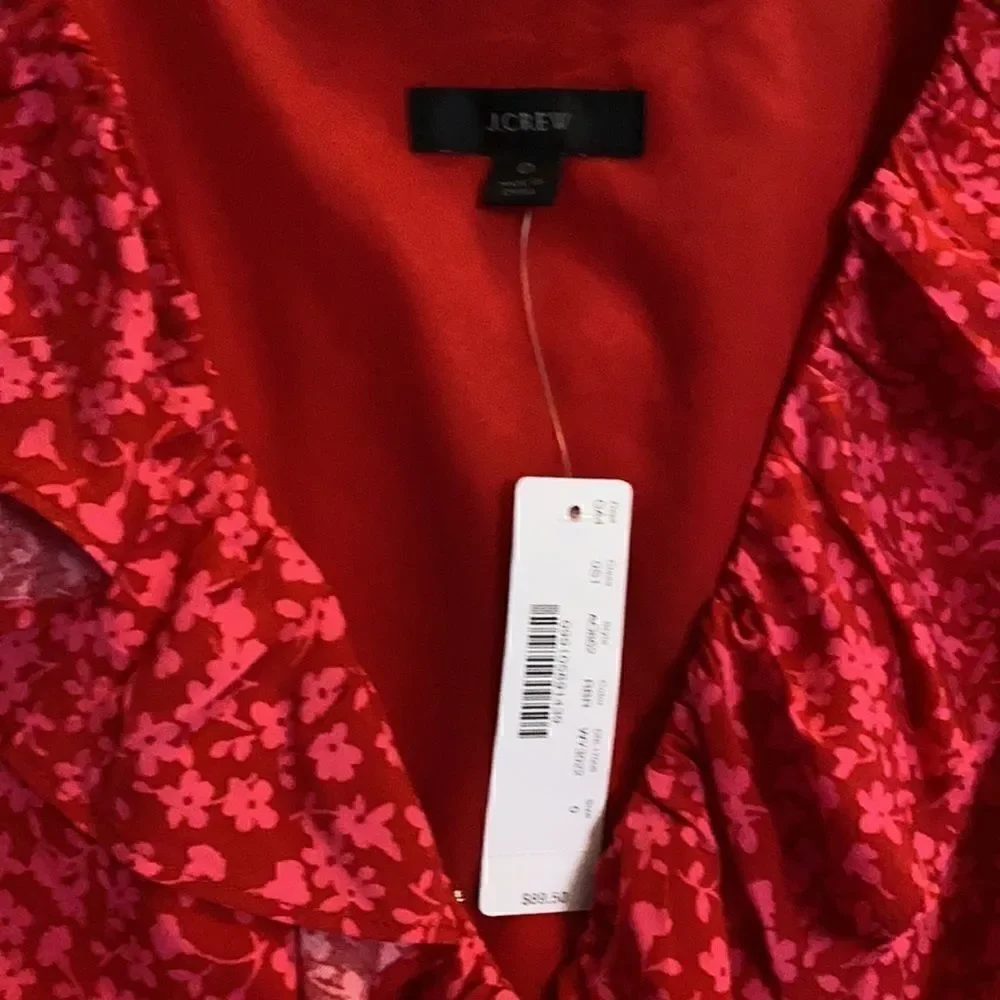 J. Crew | V-neck Ruffle Dress in Tossed Bouquet Print NWT | 0